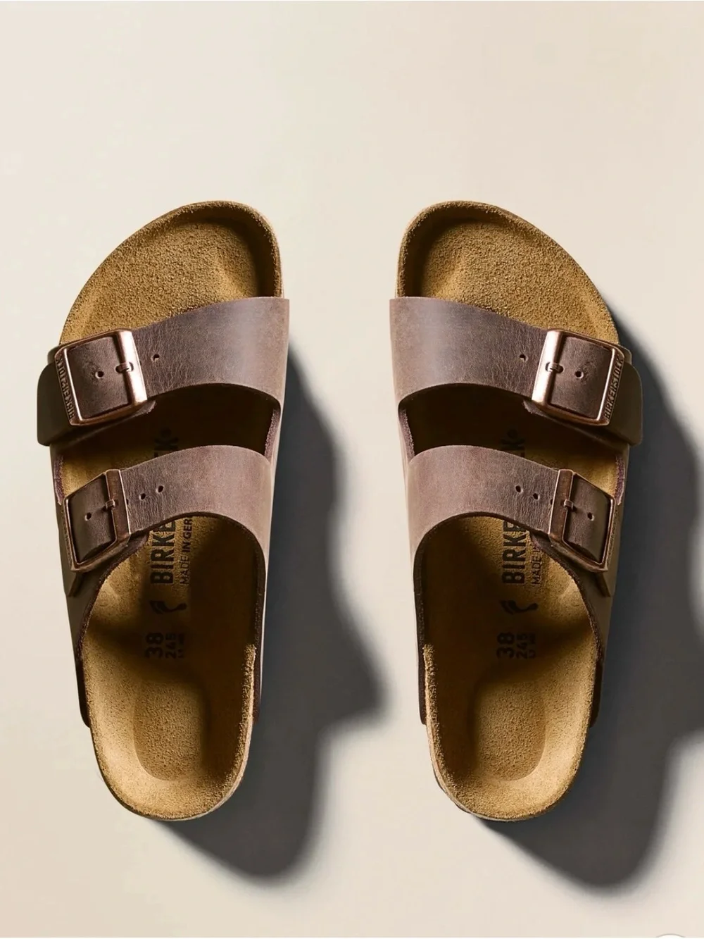 NIB Birkenstock Oiled Leather Arizona - Habana